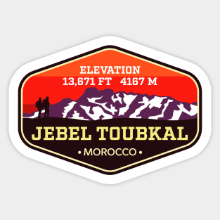 Jebel Toubkal - Morocco - Summit Mountain Trekking Badge Sticker